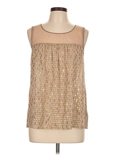 Pre-owned Broadway & Broome Sleeveless Silk Top Gold Square Neckline Tops