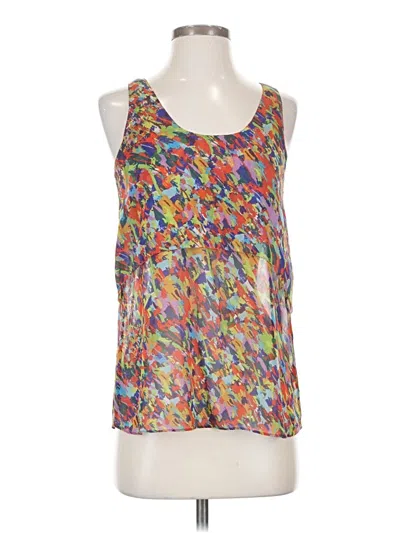 Pre-owned Broadway & Broome Sleeveless Silk Top Orange Scoop Neck Tops