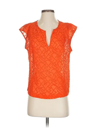 Pre-owned Broadway & Broome Sleeveless Silk Top Orange V Neck Tops
