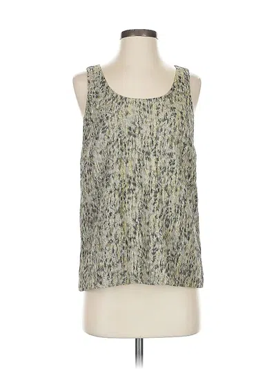 Pre-owned Broadway & Broome Sleeveless Silk Top Silver Scoop Neck Tops