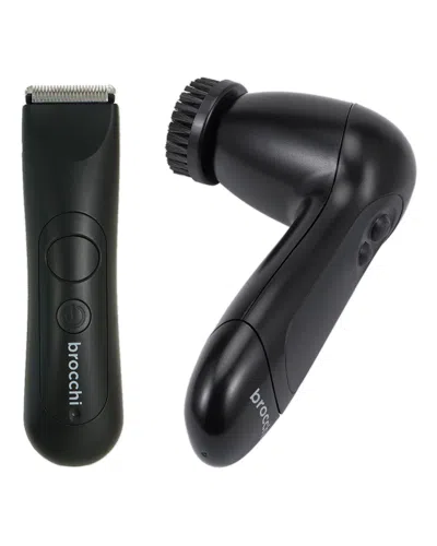 Brocchi For Men Brocchi Waterproof Trimmer + Facial Cleansing Brush In Black