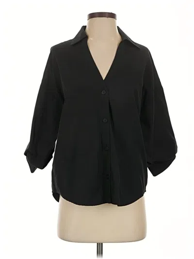 Pre-owned Brochu Walker 3/4 Sleeve Blouse In Black