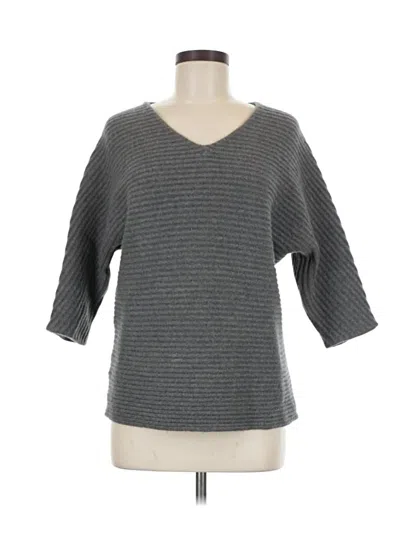 Pre-owned Brochu Walker 3/4 Sleeve Top Gray V-neck Tops