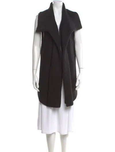 Pre-owned Brochu Walker Alpaca Open Front Sweater In Black