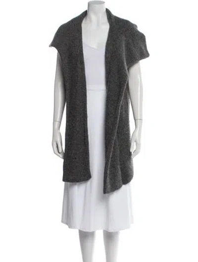 Pre-owned Brochu Walker Alpaca Open Front Sweater In Gray