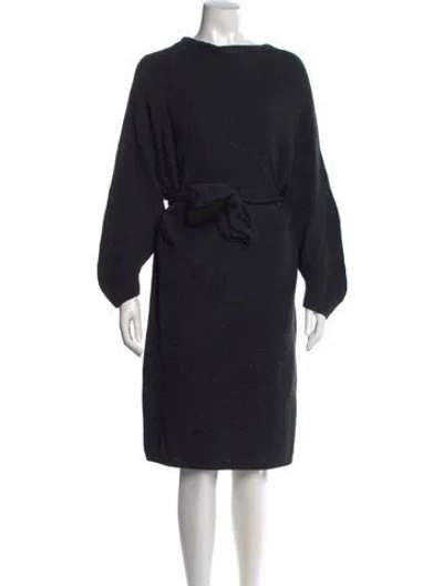Pre-owned Brochu Walker Bateau Neckline Knee-length Dress In Gray