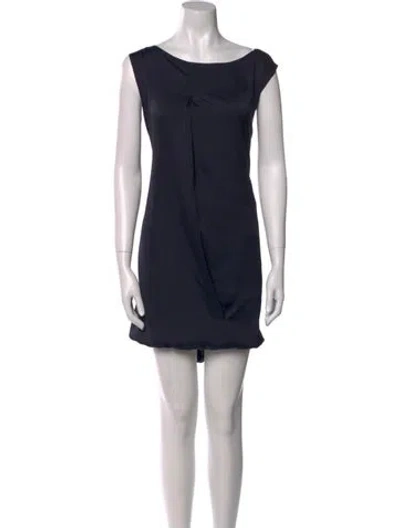 Pre-owned Brochu Walker Bateau Neckline Mini Dress In Blue