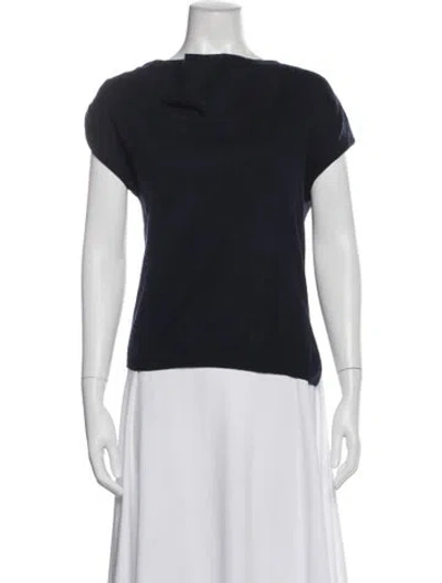 Pre-owned Brochu Walker Bateau Neckline Sweater In Blue