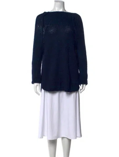 Pre-owned Brochu Walker Bateau Neckline Sweater In Blue