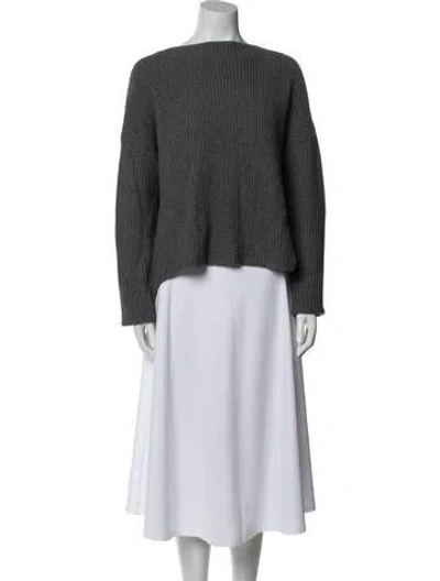 Pre-owned Brochu Walker Bateau Neckline Sweater In Gray
