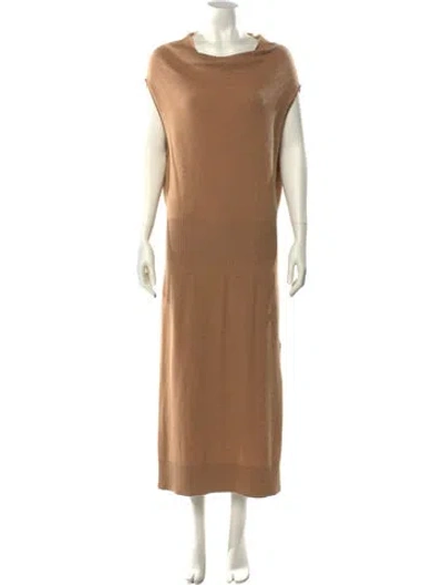 Pre-owned Brochu Walker Cashmere Long Dress In Neutral