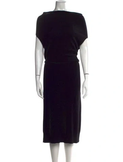 Pre-owned Brochu Walker Cashmere Midi Length Dress In Black