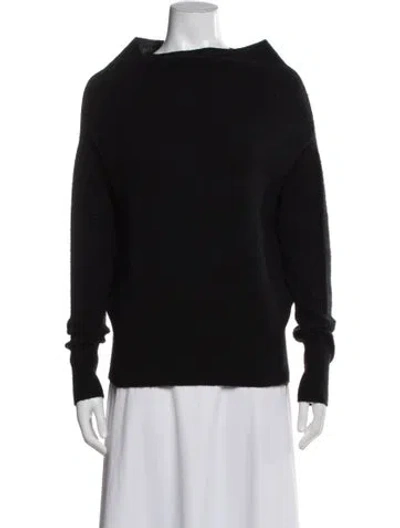 Pre-owned Brochu Walker Cashmere Mock Neck Sweater In Black