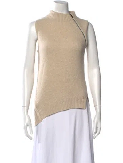 Pre-owned Brochu Walker Cashmere Mock Neck Sweater In Neutral