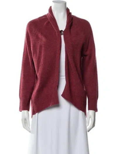 Pre-owned Brochu Walker Cashmere Open Front Sweater In Red