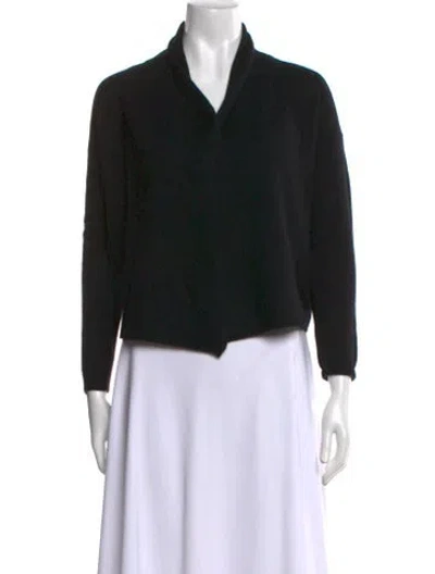 Pre-owned Brochu Walker Cashmere V-neck Sweater In Black