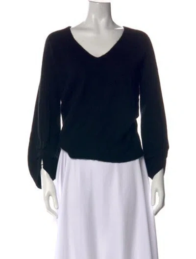 Pre-owned Brochu Walker Cashmere V-neck Sweater In Black