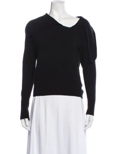 Pre-owned Brochu Walker Cashmere V-neck Sweater In Black