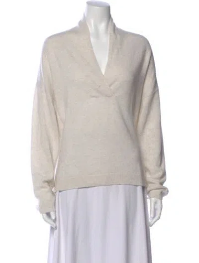 Pre-owned Brochu Walker Cashmere V-neck Sweater In Gray