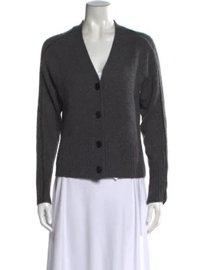 Pre-owned Brochu Walker Cashmere V-neck Sweater In Gray