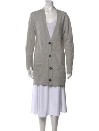 Pre-owned Brochu Walker Cashmere V-neck Sweater In Grey