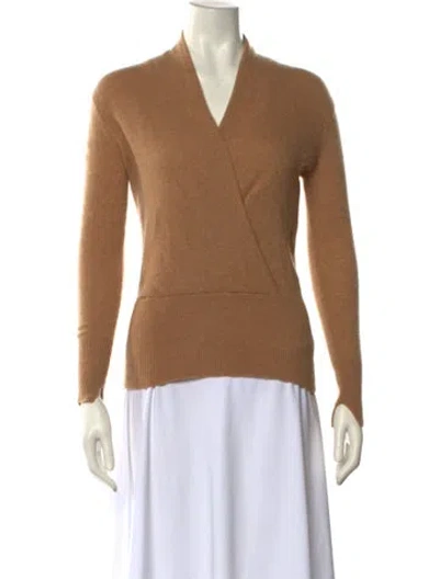 Pre-owned Brochu Walker Cashmere V-neck Sweater In Neutral