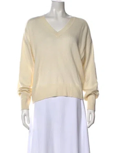Pre-owned Brochu Walker Cashmere V-neck Sweater In Neutral