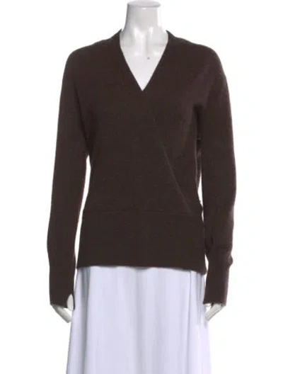 Pre-owned Brochu Walker Cashmere V-neck Sweater In Neutral