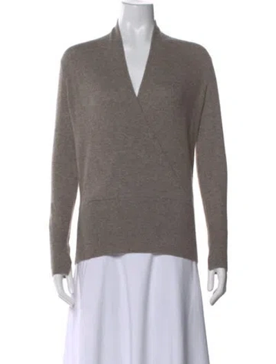 Pre-owned Brochu Walker Cashmere V-neck Sweater In Neutral