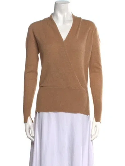 Pre-owned Brochu Walker Cashmere V-neck Sweater In Neutral
