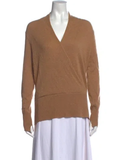 Pre-owned Brochu Walker Cashmere V-neck Sweater In Neutral