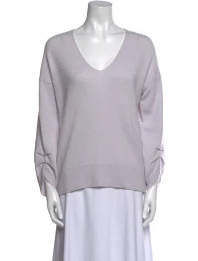 Pre-owned Brochu Walker Cashmere V-neck Sweater In Purple
