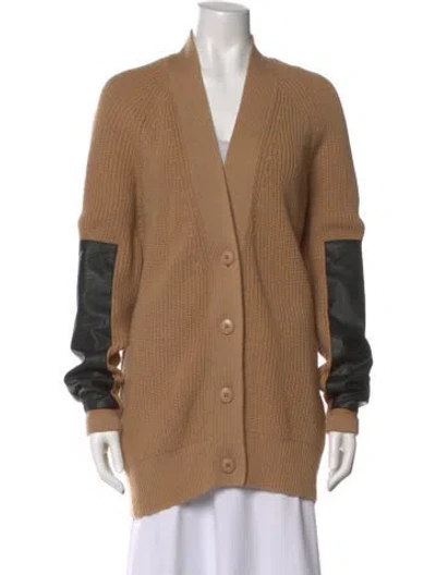 Pre-owned Brochu Walker Colorblock Pattern V-neck Sweater In Neutral
