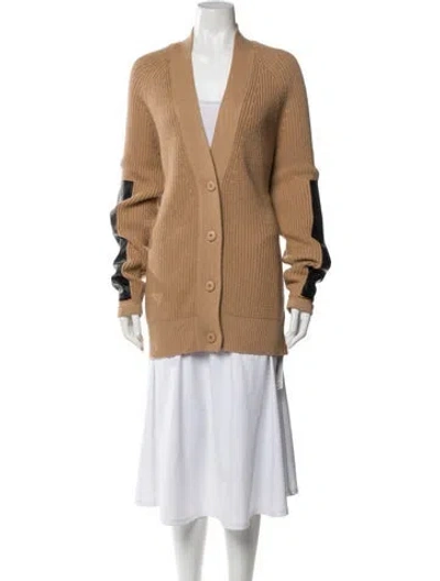 Pre-owned Brochu Walker Colorblock Pattern V-neck Sweater In Neutral