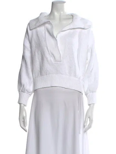 Pre-owned Brochu Walker Cowl Neck Sweater In White