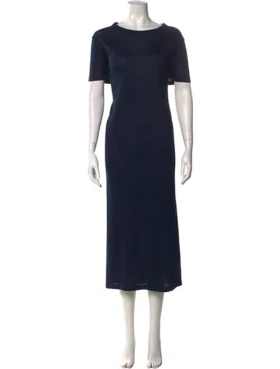 Pre-owned Brochu Walker Crew Neck Long Dress In Blue