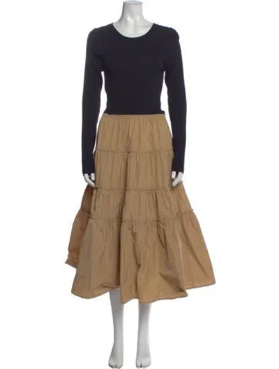 Pre-owned Brochu Walker Crew Neck Long Dress In Neutral
