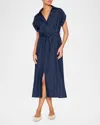 Brochu Walker Fia Striped Linen-cotton Midi Shirtdress In Navy Pinstripe