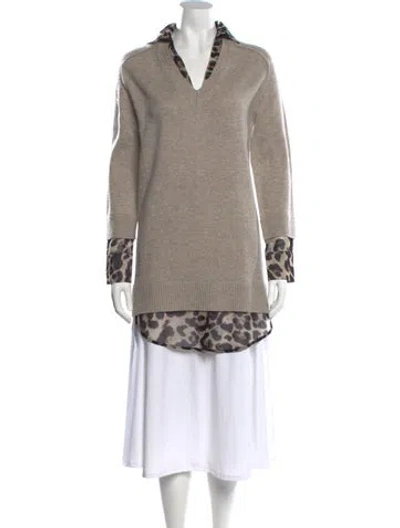 Pre-owned Brochu Walker Graphic Print Sweater In Neutral