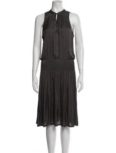Pre-owned Brochu Walker Halterneck Midi Length Dress In Gray