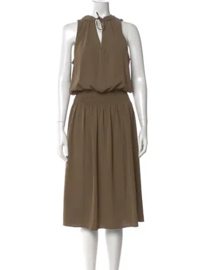 Pre-owned Brochu Walker Halterneck Midi Length Dress In Neutral