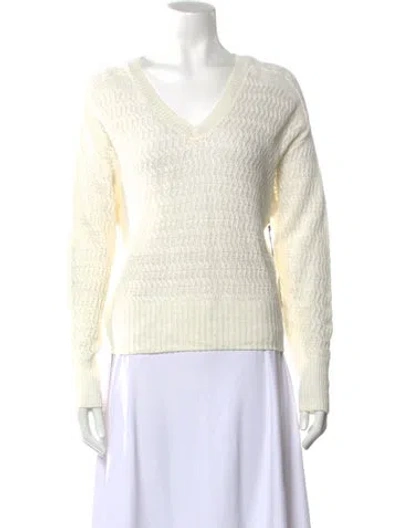 Pre-owned Brochu Walker Hemp V-neck Sweater In Neutral