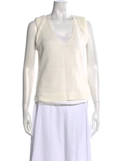 Pre-owned Brochu Walker Hemp V-neck Sweater In Neutral