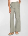 Brochu Walker Joya Pleated High-rise Wide-leg Pants In Agave