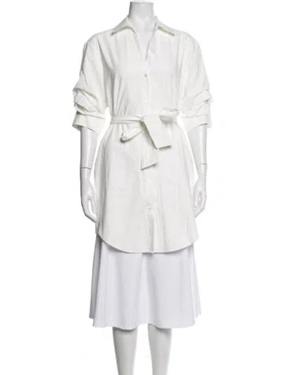 Pre-owned Brochu Walker Knee-length Dress In White