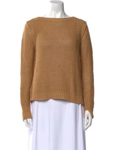 Pre-owned Brochu Walker Linen Bateau Neckline Sweater In Neutral