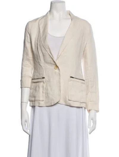 Pre-owned Brochu Walker Linen Blazer In Neutrals