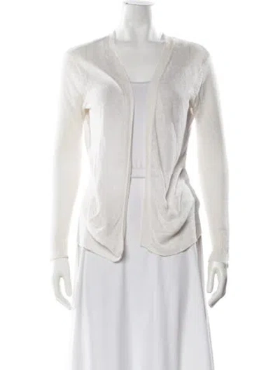 Pre-owned Brochu Walker Linen Cowl Neck Sweater In White
