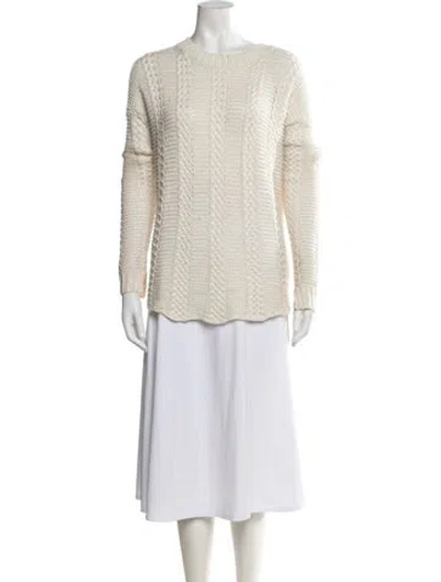 Pre-owned Brochu Walker Linen Crew Neck Sweater In Neutrals