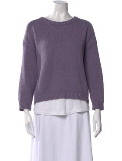 Pre-owned Brochu Walker Linen Crew Neck Sweater In Purple